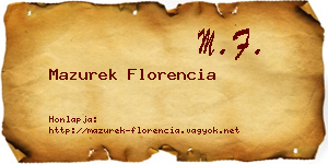 Mazurek Florencia névjegykártya